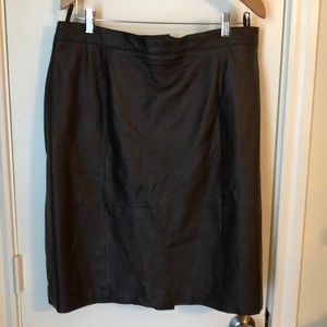 Plus Sized Chocolate Brown Leather skirt size 22